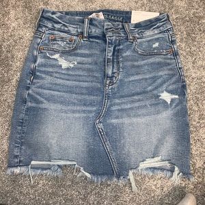 American eagle curvy high waisted jean skirt